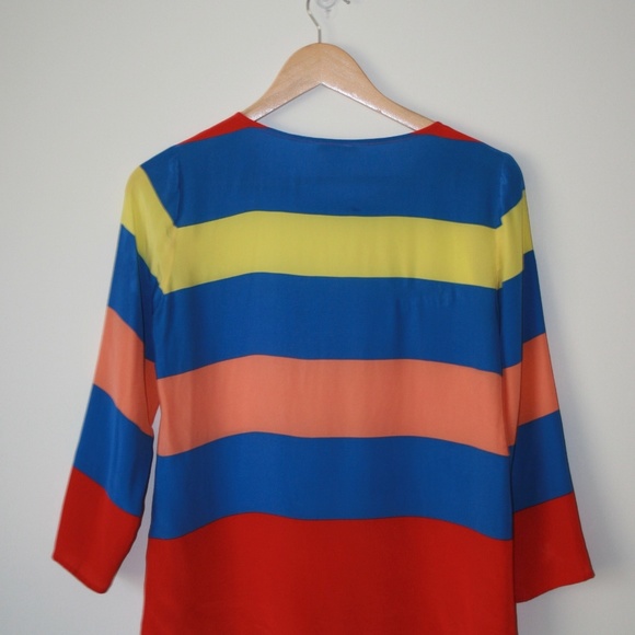 Striped Silk Top, J Crew, Anchor Buttons - Picture 2 of 4